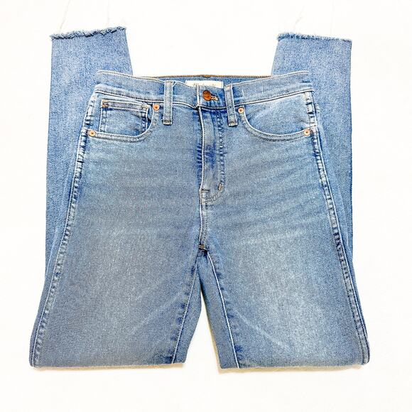 Madewell 10" High-Rise Skinny Jean Vintage Wash Denim Raw Hem Size 24 NC315 - Picture 4 of 9